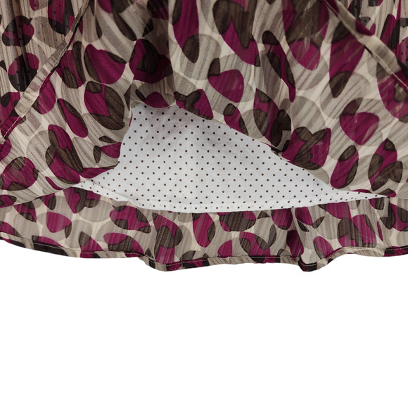 Suzuya A Line Skirt S Women Cherry Red White Layers Leaves Polka Dot Flowy Vtg - Picture 6 of 13